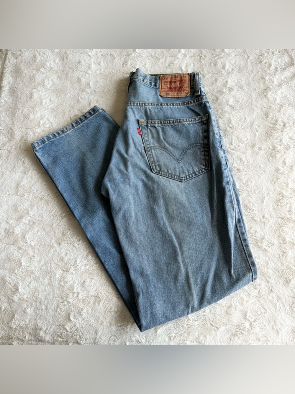 Vintage Levis 550 Jeans Mens 31x33 (Tag 32x34) Blue Relaxed Light Wash Fade Y2K